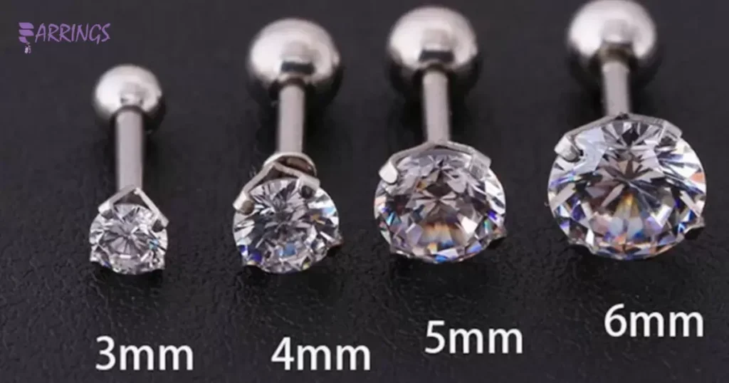 Actual Diamond Stud Size Chart Ear