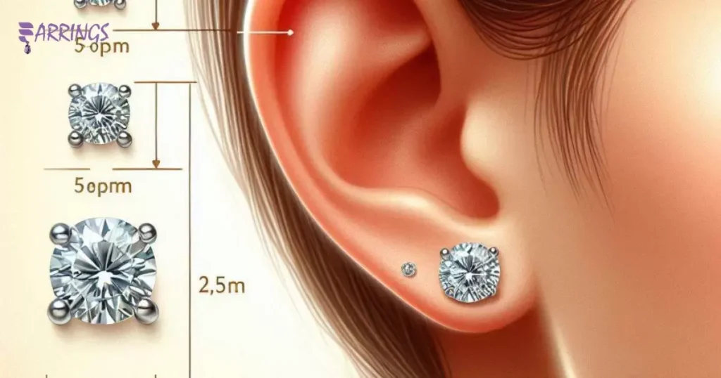 Actual Diamond Stud Size Chart Ear