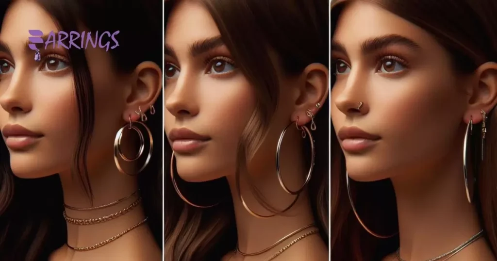 Double Pierced Hoop Earrings For Different Hair Lengths