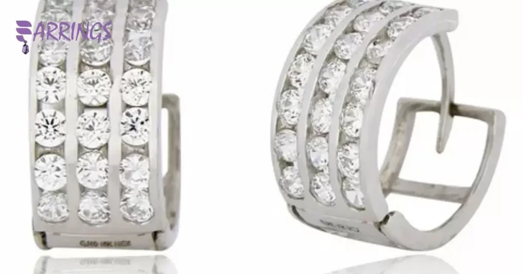 History Of 14k White Gold Huggie Hoops Earrings