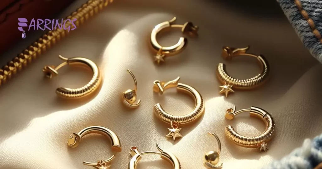 Small Gold Hoop Clip On Earrings in Fashion