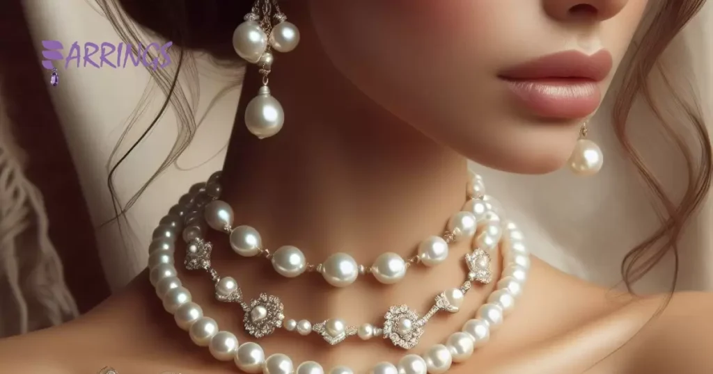 Pearl Necklaces For A Classic Touch With Dangling Earrings