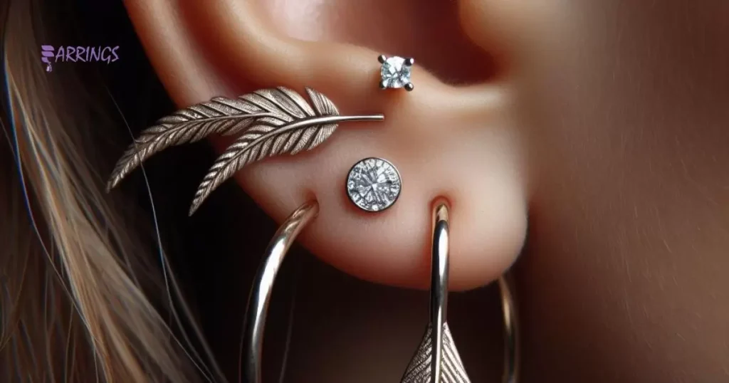 Style Multiple Earrings On An Ear