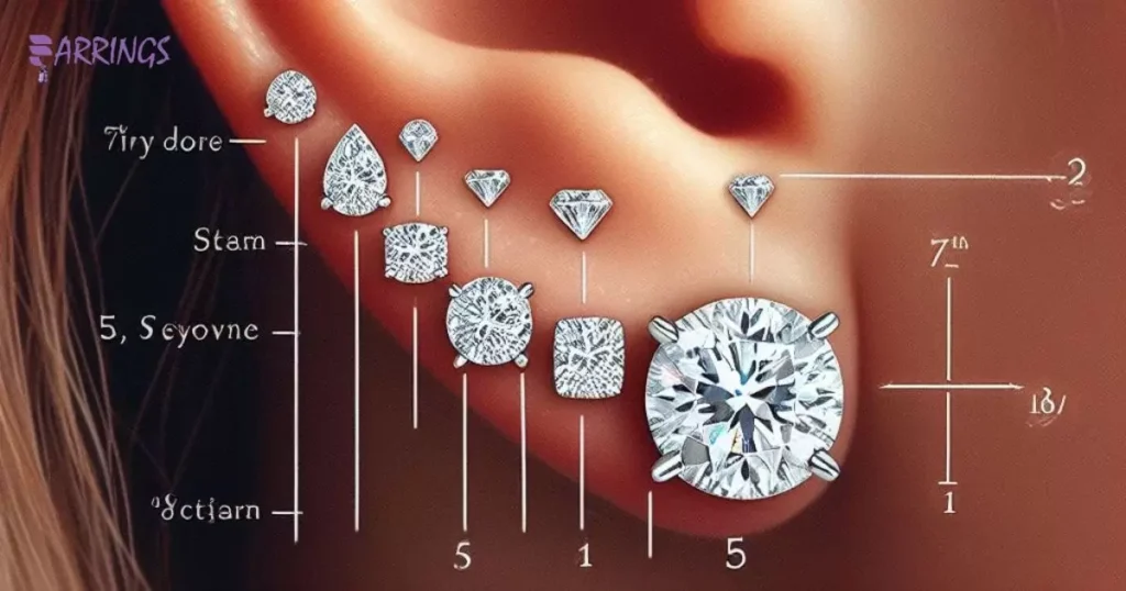 Actual Diamond Stud Size Chart Ear