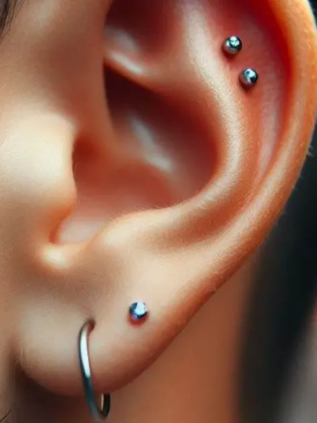 Men's Double Earlobe Piercing