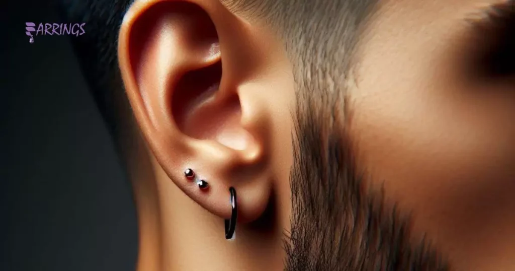 Double Earlobe Piercing Suitable For Men