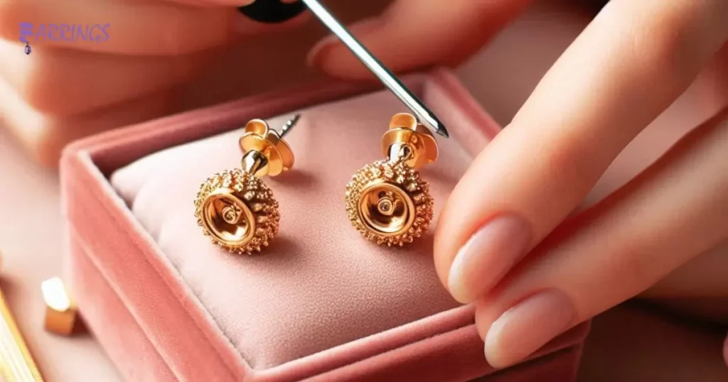 How to take out screw earrings gold?