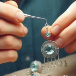 How are aquamarine earrings made?